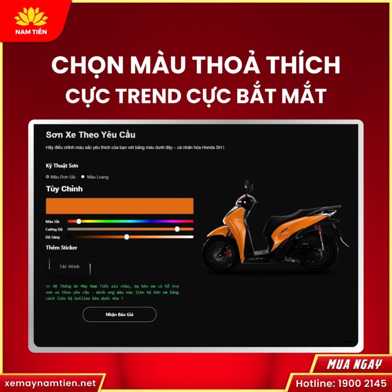 Mua xe & sơn tùy chỉnh trọn gói – chỉ có tại Xe Máy Nam Tiến